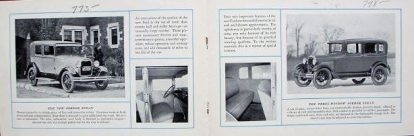 Ford A Modelprogram 1928 "The Family Group of Cars" Carbrochure (4769)